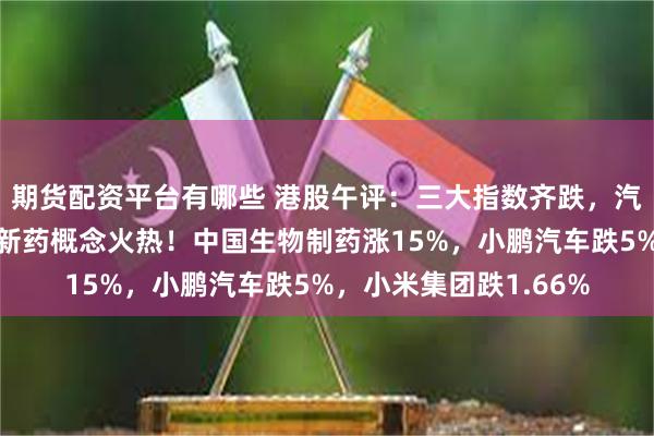 期货配资平台有哪些 港股午评：三大指数齐跌，汽车、半导体普跌，创新药概念火热！中国生物制药涨15%，小鹏汽车跌5%，小米集团跌1.66%